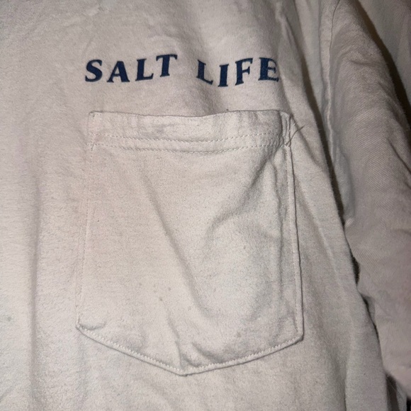 Salt Life Men’s Long Sleeve Pocket Tee - Pale Blue - Picture 2 of 4